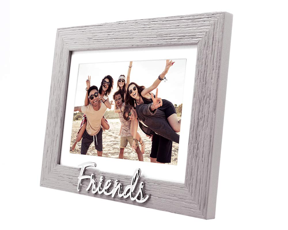Amazon.com - Happy Homewares Grey Woodgrain Effect Friends Picture